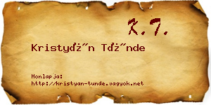 Kristyán Tünde névjegykártya